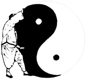 Person spielt mit ying-yang Kugel